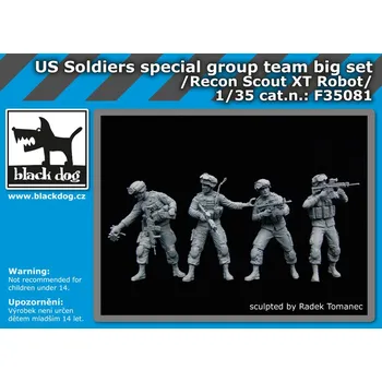 Plastikový model Blackdog 1/35 US soldiers special group team BIG (4 fig.)