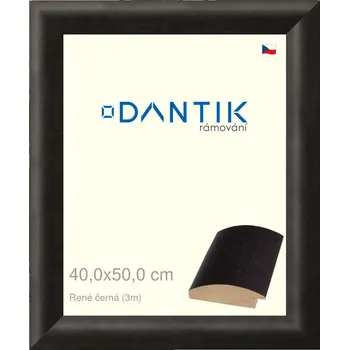 Rám na obraz DANTIK rámeček 40x50 | René černá (Sklo Čiré) (Vyrobeno s láskou u nás v DANTIKU)