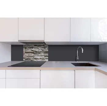 Obklad DIMEX | Dibond za kuchyňskou linku DBW-06040-258 | 60 x 40 cm | Šedá kamenná zeď + Dibond deska za kuchyňskou linku DIMEX v rozměru 60 x 40 cm, motiv Šedá kamenná zeď
