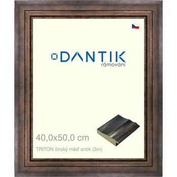 Rám na obraz DANTIK rámeček 40x50 | TRITON široký měď antik (Plexi Čiré) (Vyrobeno s láskou u nás v DANTIKU)
