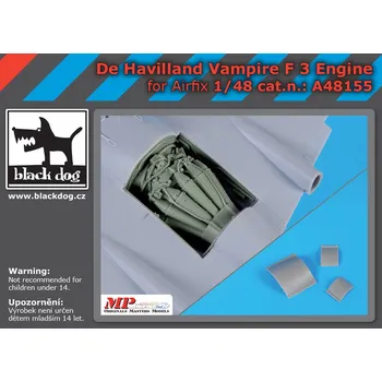Plastikový model Blackdog 1/48 De Havilland Vampire F 3 engine (AIRF)