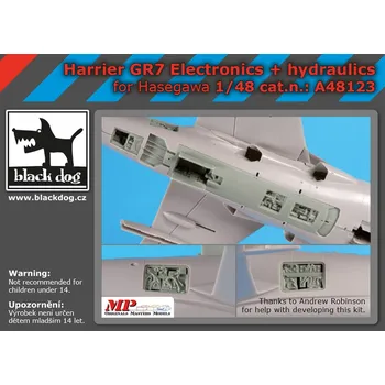 Plastikový model Blackdog 1/48 Harrier GR 7 electronics+hydraulics (HAS)