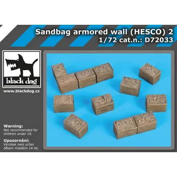 Plastikový model Blackdog 1/72 Sandbag armored wall (HESCO) 2