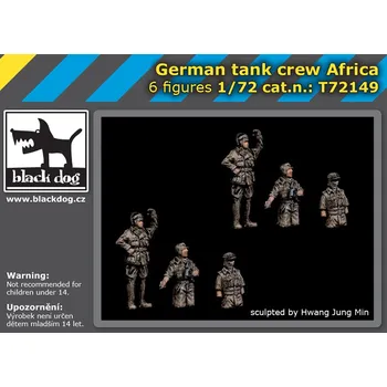 Plastikový model Blackdog 1/72 German tank crew Africa (6 fig.)
