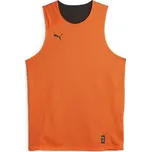 Pánský basketballový dres Puma HOOPS TEAM REVERSE PRACTICE JERSEY XL Oranžová, Černá
