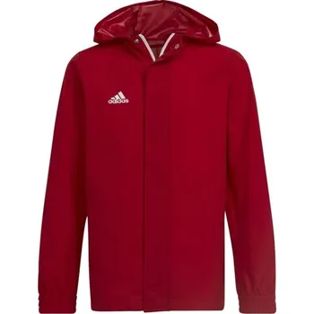 Juniorská fotbalová bunda adidas ENTRADA 22 ALL WEATHER JACKET 140 Červená, Bílá