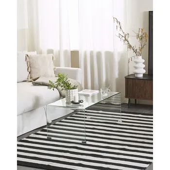 Koberec koberec Černobílý 140 x 200 cm pro domácí a venkovní terasu Beliani