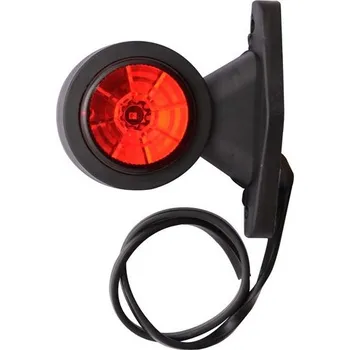Přídavný světlomet svítilna obrysová LED červeno-čirá na pryžovém rameni, tykadlo krátké - 0,5 m kabel 12/24V