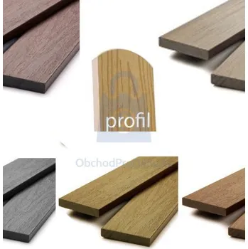 Plotovka Plotovky dřevoplastové s půlkulatou hlavou (WPC), Dřevoplus PROFI 138 x 15 x 2000 mm, teak, balení 1 ks