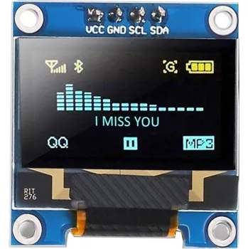 Síťový kabel Displej OLED 0,96”, 128x64 znaků, IIC/I2C, 4piny, modrožlutý