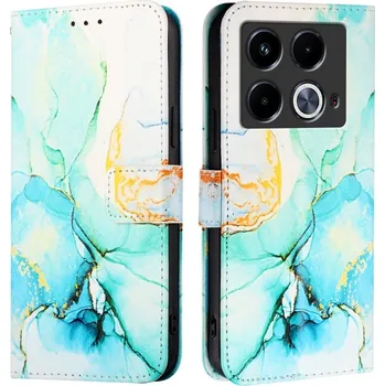 Pouzdro na tablet VSECHNONAMOBIL 78848 ART MARBLE Peněženkový kryt pro Infinix Note 40 GREEN