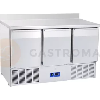Chladící salátový stůl 3-dvéřový, s pracovní plochou, s okrajem 100 mm | COOLHEAD, CRA-93A