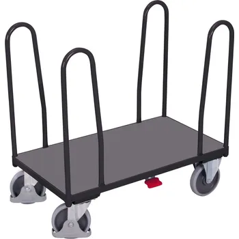 Plošinový vozík Variofit Plošinový vozík se čtyřmi rohovými podpěrami, Variofit, ložná plocha 91 x 44 cm, do 400 kg, modrá/antracit Barva: antracit RAL7016