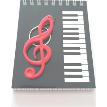 Dárkový balíček pro hudebníky - hudební blok a červený přívěšek