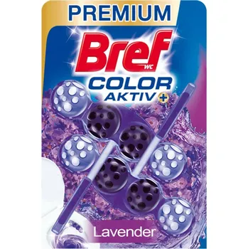 WC čistič Bref Color Aktiv Lavender WC blok 2 x 50 g