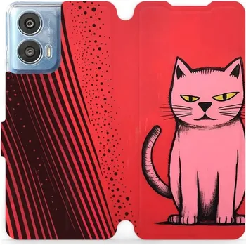 Pouzdro na mobilní telefon Flipové pouzdro Mobiwear - Motorola Moto G24 / Moto G04 - VP54S Kocourek (Knížkové flip pouzdro, obal, kryt na mobil Motorola Moto G24 / Moto G04 - VP54S Kocourek, materiál Umělá kůže + TPU - ochrana 360°, stojánek, silikonová vanička, magnetické zavírání