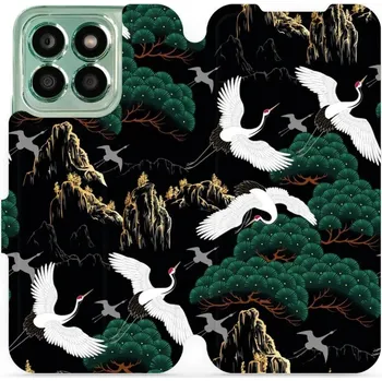 Pouzdro na mobilní telefon Flipové pouzdro Mobiwear - Honor X8b - VP16S Jeřábi (Knížkové flip pouzdro, obal, kryt na mobil Honor X8b - VP16S Jeřábi, materiál Umělá kůže + TPU - ochrana 360°, stojánek, silikonová vanička, magnetické zavírání)