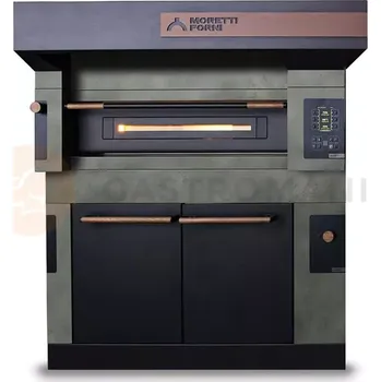 Pec na pizzu Jednokomorová pec S125 Icon s digestoří a kynárnou se zvlhčením H=900 mm | MORETTI FORNI, MFSI125MLH