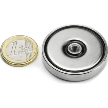 Dekorativní magnet Neodymový magnetický úchyt, kruhový Ø 40 mm, vnitřní závit M6, síla 40 kg