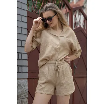 Dámské kraťasy Only dámské kraťasy z mušelínu Thyra béžové Velikost: L