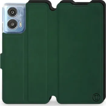 Pouzdro na mobilní telefon Flipové pouzdro Mobiwear Semiš - Motorola Moto G24 / Moto G04 - Zelené & Černé (Knížkové semišové flip pouzdro, obal, kryt na mobil Motorola Moto G24 / Moto G04 - Zelené & Černé, materiál semiš + TPU, ochrana 360°, stojánek, silikonová vanička, magnetické