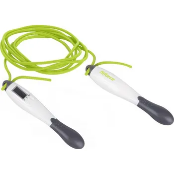 Švihadlo Digitální švihadlo Fitforce DIGI JUMP ROPE OS Světle zelená, Bílá, Tmavě šedá