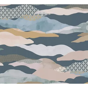 Tapeta A.S. Création | Vliesová tapeta na zeď PintWalls 39699-4 0,53 x 10,05 m | modrá, béžová, bílá + Modrá, béžová, bílá vliesová tapeta na stěnu 396994 v rozměru 0,53 x 10,05 m