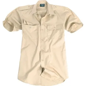 Pánská košile MIL-TEC Košile TROPICAL krátký rukáv na knoflíky KHAKI 3XL KHAKI - PÍSKOVÁ