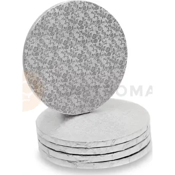 Podložka kartonová pod dorty a zákusky, kulatá, stříbrná 35x1,2 cm | MODECOR, 30619H