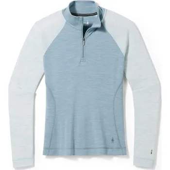 Dámské tričko Dámské triko Smartwool W CLASSIC THERMAL MERINO BL 1/4 ZB S Světle modrá, Šedá
