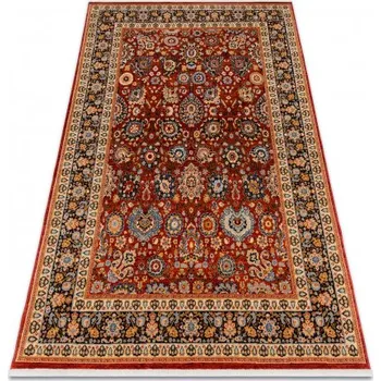 Koberec Makro Abra Kusový koberec klasický vlněný KESHAN 7573/53577 bordó modrý Rozměr: 80x145 cm