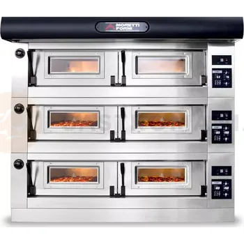 Pec na pizzu Elektrická tříkomorová pec P120 C s digestoří a podstavcem | MORETTI FORNI, MFP120CT