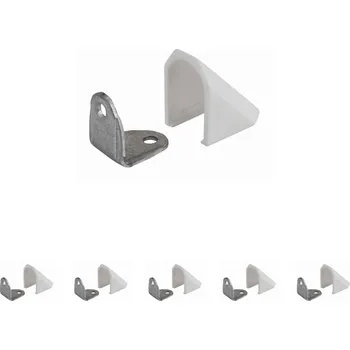 Nábytkové kování Walteco Spojovací úhelník s krytkou, bílý Množství: 6 ks