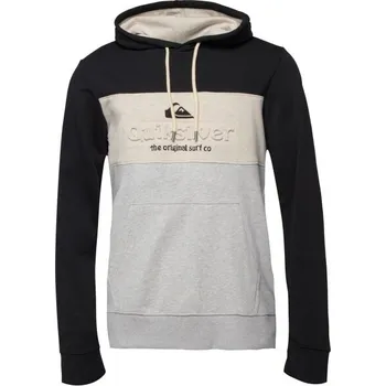 Pánské oblečení Pánská mikina Quiksilver EMBOSS BLOCK S Šedá, Černá, Bílá