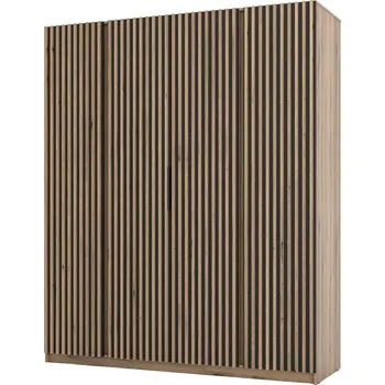 Šatní skříň LEMPERT Šatní skříň KAJA 4LAM Barva: dub / černá