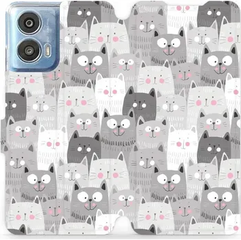 Pouzdro na mobilní telefon Flipové pouzdro Mobiwear - Motorola Moto G24 / Moto G04 - M099P Kočičky (Knížkové flip pouzdro, obal, kryt na mobil Motorola Moto G24 / Moto G04 - M099P Kočičky, materiál Umělá kůže + TPU - ochrana 360°, stojánek, silikonová vanička, magnetické zavírání)