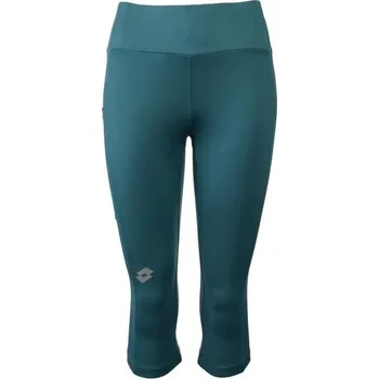 Dámské legíny Dámské 3/4 legíny Lotto RUNNING LEGGINGS XS Tmavě zelená, Stříbrná