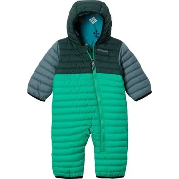 Kojenecká kombinéza Dětská zimní kombinéza Columbia POWDER LITE REVERSIBLE BUNTING 18/24 Zelená, Tmavě zelená, Stříbrná