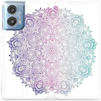 Pouzdro na mobilní telefon Flipové pouzdro Mobiwear - Motorola Moto G24 / Moto G04 - M008S Mandala (Knížkové flip pouzdro, obal, kryt na mobil Motorola Moto G24 / Moto G04 - M008S Mandala, materiál Umělá kůže + TPU - ochrana 360°, stojánek, silikonová vanička, magnetické zavírání)