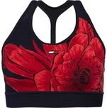 Dámská sportovní podprsenka Tommy Hilfiger MID INTENSITY FLORAL AOP BRA XS Tmavě modrá, Červená