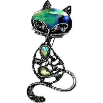 Přívěsek Brož a přívěsek velká kočka z Paua mušle (NOVINKA)