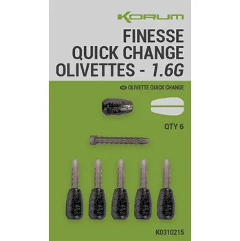 6ks - Zátěž Korum Finesse Quick-Change Olivettes 1,6gr