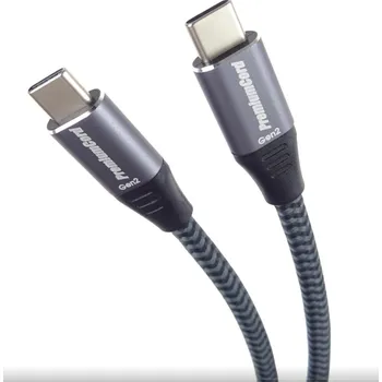Kabel do PC PremiumCord USB-C kabel ( USB 3.2 GEN 2x2, 5A, 100W, 20Gbit/s ) bavlněný oplet, 3m