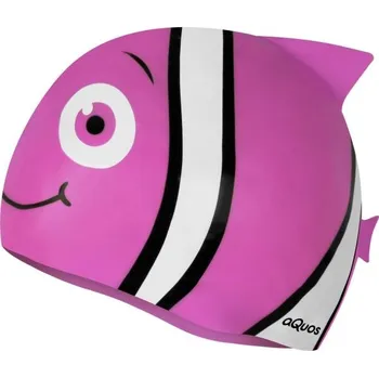 Plavecká čepice Dětská plavecká čepice AQUOS CATLA UNI Růžová, Bílá, Černá