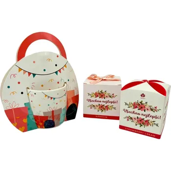 Arôme Dárkový set Všechno nejlepší hrnek, čaj a svíčka Dárkový potravinový koš Arôme Dárkový set Všechno nejlepší hrnek, čaj a svíčka