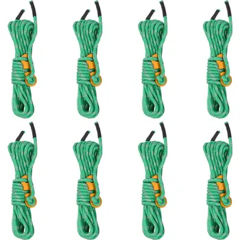 Kempingové nádobí vidaXL Stanová lanka s napínáky reflexní 8 ks 4 m 4 mm [4008133] Barva: Zelená