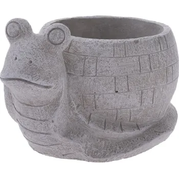 Biokrb Betonový obal na květináč Šnek, 17,5 x 10,5 x 12,5 cm, šedá