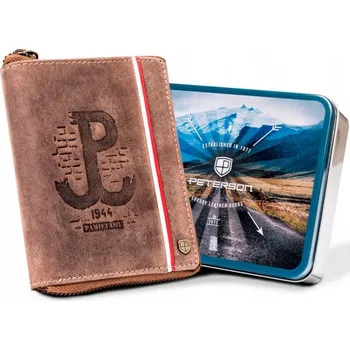 Peněženka Peterson PTN 340PW-03 2-1-4 HUNTER - hnědá