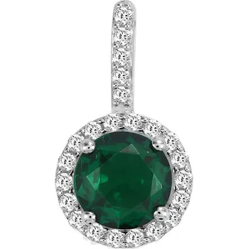 Přívěsek Přívěsek z bílého zlata se smaragdem diamanty AVTP00051W