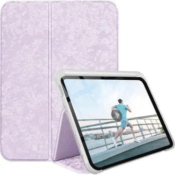 Pouzdro na mobilní telefon Pouzdro s texturou námrazy a prostorem na Apple Pencil pro iPad mini 6 / mini 7 - fialové